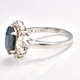 Ellibelle Jewellery Dark Sapphire & Diamond White Gold Cluster Ring (4.00ct)