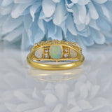ANTIQUE EDWARDIAN OPAL & DIAMOND 18CT GOLD RING