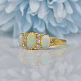 ANTIQUE EDWARDIAN OPAL & DIAMOND 18CT GOLD RING