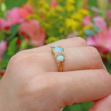 ANTIQUE EDWARDIAN OPAL & DIAMOND 18CT GOLD RING