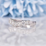 Ellibelle Jewellery Diamond 18ct White Gold Seven Stone Wishbone Wedding Band (0.70cts)