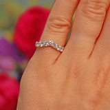 Ellibelle Jewellery Diamond 18ct White Gold Seven Stone Wishbone Wedding Band (0.70cts)