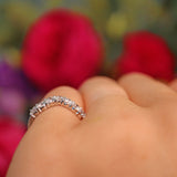 Ellibelle Jewellery Diamond 18ct White Gold Seven Stone Wishbone Wedding Band (0.70cts)