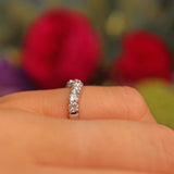 Ellibelle Jewellery Diamond 18ct White Gold Seven Stone Wishbone Wedding Band (0.70cts)