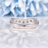 Ellibelle Jewellery Diamond 18ct White Gold Seven Stone Wishbone Wedding Band (0.70cts)
