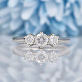 Ellibelle Jewellery Diamond 18ct White Gold Three Stone Engagement Ring (0.75ct)