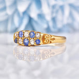 Ellibelle Jewellery Edwardian 1905 Sapphire & Diamond 18ct Gold Ring