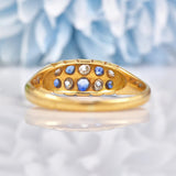 Ellibelle Jewellery Edwardian 1905 Sapphire & Diamond 18ct Gold Ring