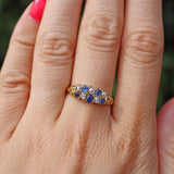 Ellibelle Jewellery Edwardian 1905 Sapphire & Diamond 18ct Gold Ring