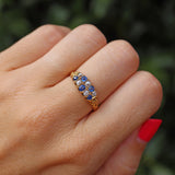Ellibelle Jewellery Edwardian 1905 Sapphire & Diamond 18ct Gold Ring