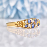 Ellibelle Jewellery Edwardian 1905 Sapphire & Diamond 18ct Gold Ring