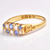 Ellibelle Jewellery Edwardian 1905 Sapphire & Diamond 18ct Gold Ring