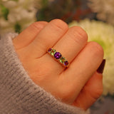 Ellibelle Jewellery EDWARDIAN AMETHYST & PERIDOT SUFFRAGETTE RING