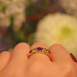 Ellibelle Jewellery EDWARDIAN AMETHYST & PERIDOT SUFFRAGETTE RING