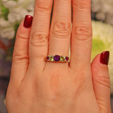 Ellibelle Jewellery EDWARDIAN AMETHYST & PERIDOT SUFFRAGETTE RING