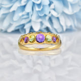 Ellibelle Jewellery EDWARDIAN AMETHYST & PERIDOT SUFFRAGETTE RING
