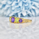 Ellibelle Jewellery EDWARDIAN AMETHYST & PERIDOT SUFFRAGETTE RING