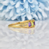 Ellibelle Jewellery EDWARDIAN AMETHYST & PERIDOT SUFFRAGETTE RING
