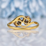 Ellibelle Jewellery Edwardian Diamond 18ct Gold Double Daisy Cluster Ring