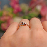 Ellibelle Jewellery Edwardian Diamond 18ct Gold & Platinum Three Stone Ring