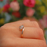 Ellibelle Jewellery Edwardian Diamond 18ct Gold Three Stone Bezel Ring