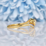 Ellibelle Jewellery Edwardian Diamond 18ct Gold Three Stone Bezel Ring