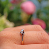 Ellibelle Jewellery Edwardian Diamond 18ct Gold Three Stone Crossover Ring