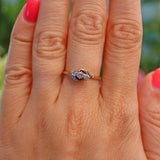 Ellibelle Jewellery Edwardian Diamond 18ct Gold Three Stone Crossover Ring