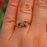 Ellibelle Jewellery Edwardian Diamond 18ct Gold Three Stone Ring