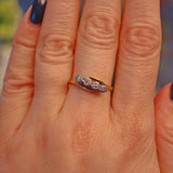 Ellibelle Jewellery EDWARDIAN DIAMOND FOUR STONE CROSSOVER RING