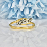 Ellibelle Jewellery EDWARDIAN DIAMOND FOUR STONE CROSSOVER RING