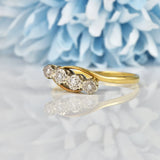 Ellibelle Jewellery EDWARDIAN DIAMOND FOUR STONE CROSSOVER RING