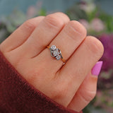 Ellibelle Jewellery Edwardian Diamond Gold & Platinum Three Stone Crossover Ring (0.30ct)