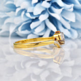 Ellibelle Jewellery Edwardian Diamond Gold & Platinum Three Stone Crossover Ring (0.30ct)
