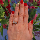 Ellibelle Jewellery EDWARDIAN DOUBLE CLUSTER DIAMOND CROSSOVER RING