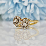 Ellibelle Jewellery EDWARDIAN DOUBLE CLUSTER DIAMOND CROSSOVER RING