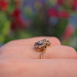 Ellibelle Jewellery EDWARDIAN DOUBLE CLUSTER DIAMOND CROSSOVER RING