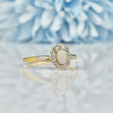 Ellibelle Jewellery EDWARDIAN OPAL & DIAMOND 18CT GOLD CLUSTER RING