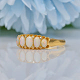 EDWARDIAN OPAL & DIAMOND 18CT GOLD FIVE STONE RING