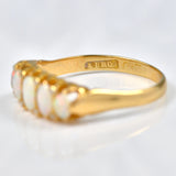 EDWARDIAN OPAL & DIAMOND 18CT GOLD FIVE STONE RING