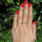 EDWARDIAN OPAL & DIAMOND 18CT GOLD FIVE STONE RING