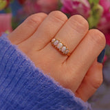Ellibelle Jewellery EDWARDIAN OPAL & DIAMOND 18CT GOLD FIVE STONE RING
