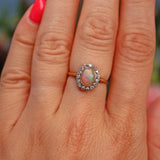 Ellibelle Jewellery Edwardian Opal & Diamond Gold Cluster Ring