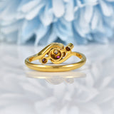 Ellibelle Jewellery Edwardian Ruby & Diamond Daisy Crossover Ring