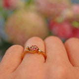 Ellibelle Jewellery Edwardian Ruby & Diamond Daisy Crossover Ring
