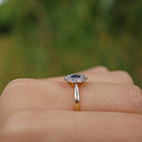 Ellibelle Jewellery EDWARDIAN SAPPHIRE & DIAMOND 18CT GOLD CLUSTER RING