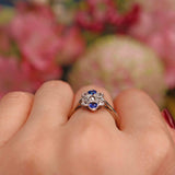 Ellibelle Jewellery Edwardian Sapphire & Diamond 18ct White Gold Ring