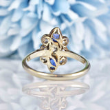Ellibelle Jewellery Edwardian Sapphire & Diamond 18ct White Gold Ring