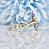 Ellibelle Jewellery Edwardian Sapphire & Diamond 18ct White Gold Ring