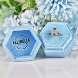 Ellibelle Jewellery Edwardian Sapphire & Diamond 18ct White Gold Ring